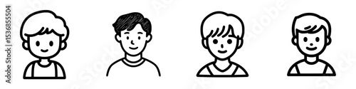 A contemporary user profile icon, set against a black and white background, ideal for various digital applications