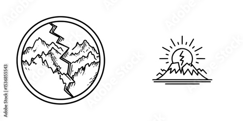 The magnitude of an earthquake is represented by a linear icon, which is a line with an editable stroke