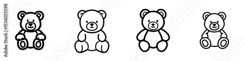 The teddy bear icon is a simple, modern illustration of a plushie bear toy