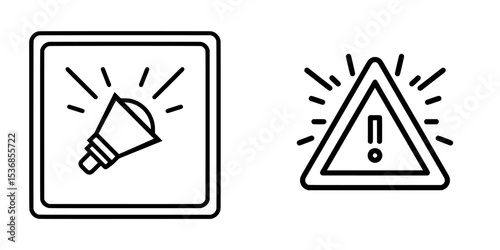 A flashing alert or warning is represented by this linear style icon of a flashing warning sign with adjustable stroke width