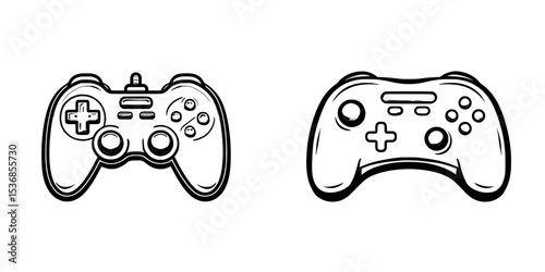An icon of a video game controller is shown isolated on a white and transparent background