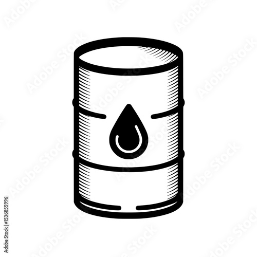 A minimalist illustration of a modern oil can icon accompanied by a droplet symbolizes oil change or lubrication