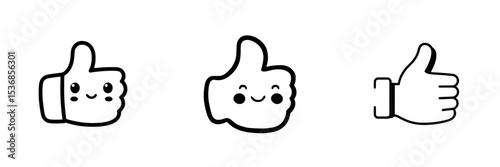 Modern approval concept represented by a red and black thumb up icon illustration