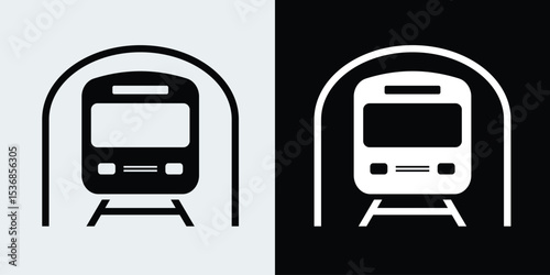 Subway and tunnel icon stock illustration