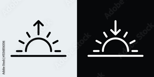Sunrise and sunset icon. Day and night symbol