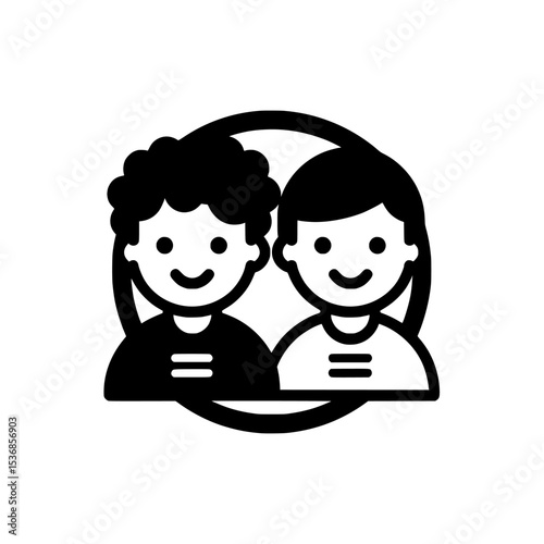 A modern and high-quality illustration represents gender equality through the graphic symbols of male and female, combined with an equal sign