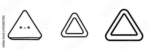 Modern illustration of a yellow hazard warning sign represented by a blank yellow warning triangle icon