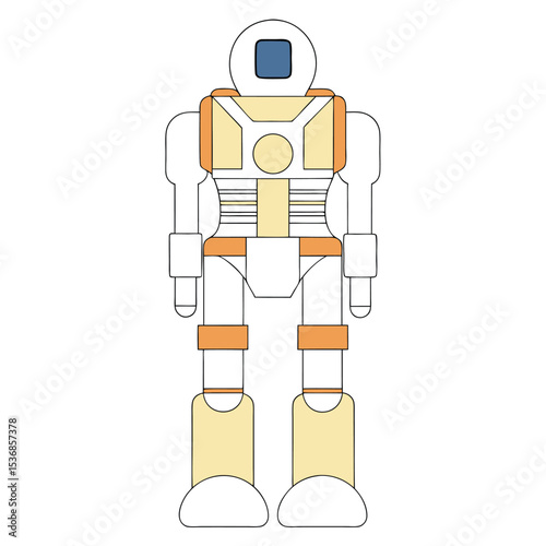 Modern cartoon robot illustration with transparent background for creative designs