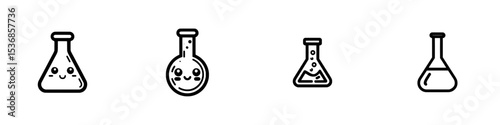 A contemporary symbol associated with a chemistry laboratory flask, representing science experiments, educational pursuits, and medical applications, suitable for website or application user
