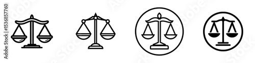 The icon for scales, also known as the Scale of Justice, is a symbol of injustice and is often depicted isolated on a white background