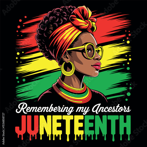 Black Women Juneteenth Tshirt Remembering My Ancestors 