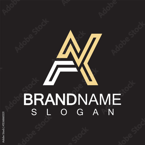 Alphabet Letters  AK or KA logo design template