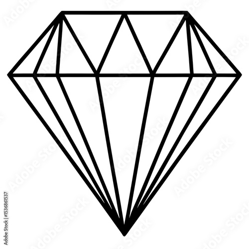 Diamond Stud Line Art