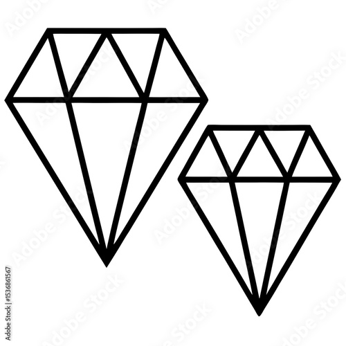 Diamond Stud Line Art