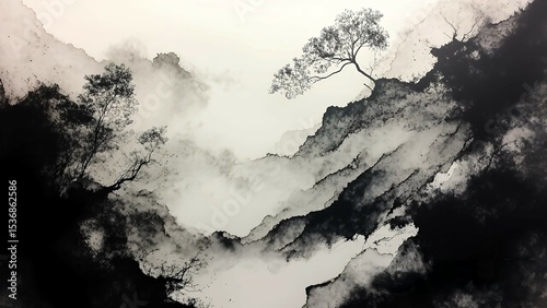 Evocative artwork portraying deep melancholy and loneliness, illustrating the struggles of a troubled mind. Ideal for themes of isolation, emotional turmoil, and mental health.