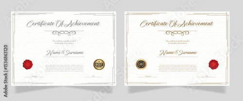 Elegant certificate template with classic vintage frame pattern stock illustration