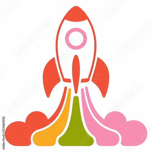 Rocket Launch: Depicting the awe of exploration and innovation, a vibrant illustration of a rocket taking flight, symbolizing new beginnings, progress, and the boundless potential of the future. 