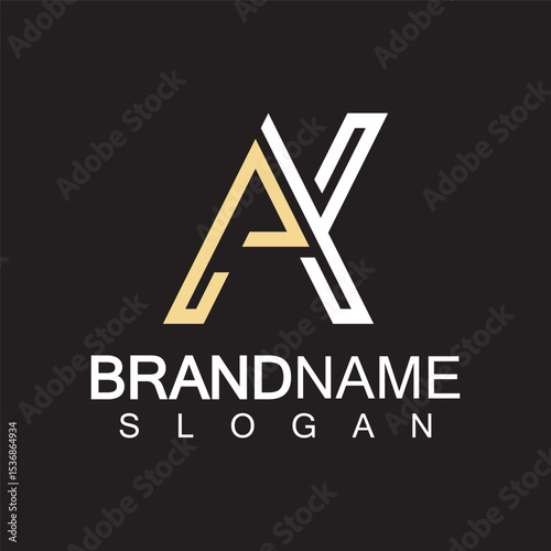 Alphabet Letters  AK or KA logo design template