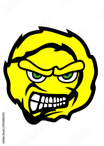 tennis face cartoon feroce gueule logo club