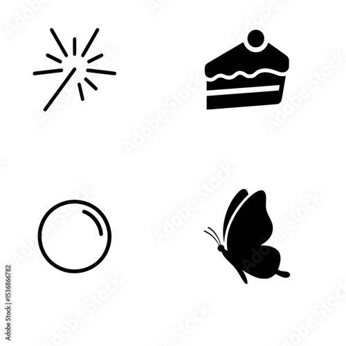 Symbols of Delight and Enjoyment Vector Icon Set for Savoring
