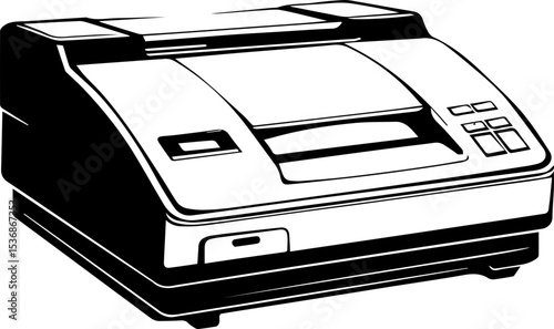 Black and White Printer Vector Icon