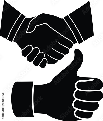 Handshake Agreement and Approval Silhouette
