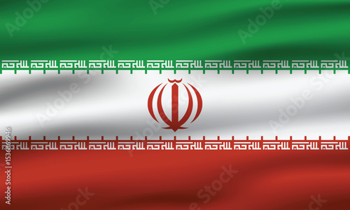 illustration flag of iran Horizontal waving background