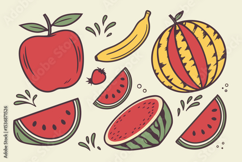 seamless pattern with watermelon