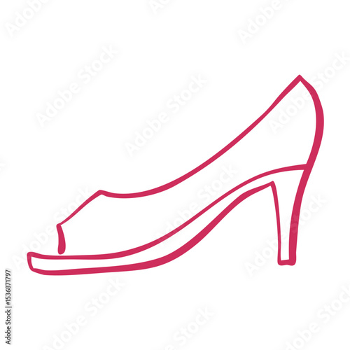 Scribble high heels woman's shoe Perfect for decorate a shoe store, glamorous parties or a fashion blog