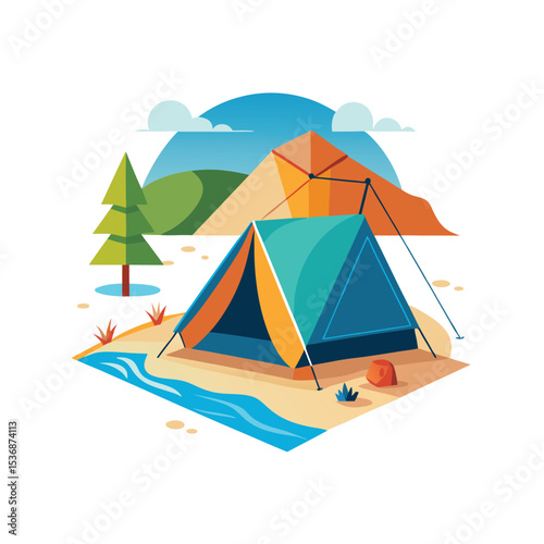 set of camping icons