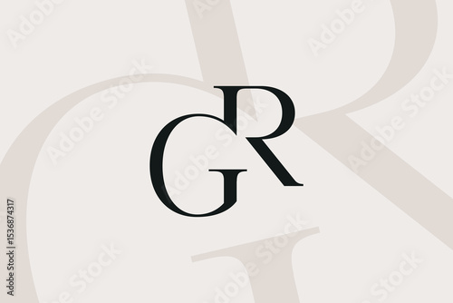 GR or RG letter logo icon design. Classic style luxury initials monogram.