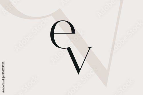 EV or VE letter logo icon design. Classic style luxury initials monogram.