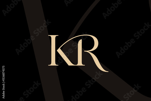 KR or RK letter logo icon design. Classic style luxury initials monogram.