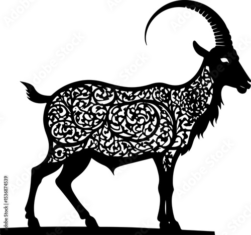 goat on a white background