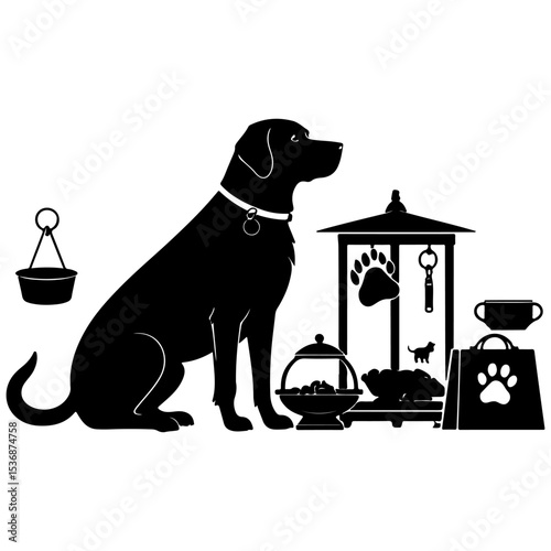 black dog and cat