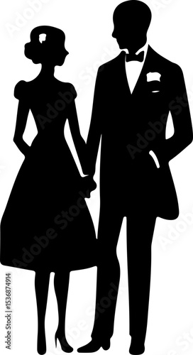 silhouette of a young couple