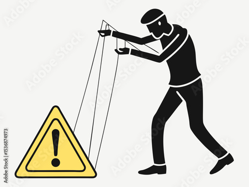 Elegant Silhouette Icon Of A Human Figure Being Controlle Symbol