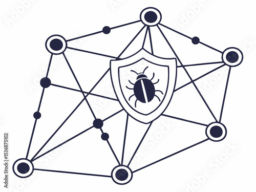 Stylish Line Art Of Multiple Digital Nodes Dots Connect Vector
