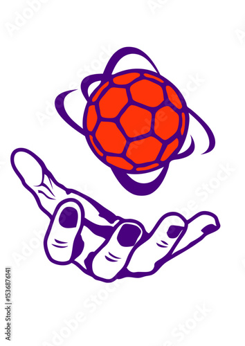  handball main ouverte ballon logo