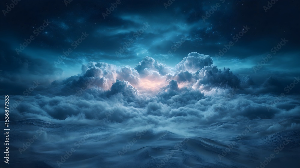 Naklejka premium Rare snowstorm blankets the Sahara Desert in a surreal combination of sand and snow under a dramatic sky