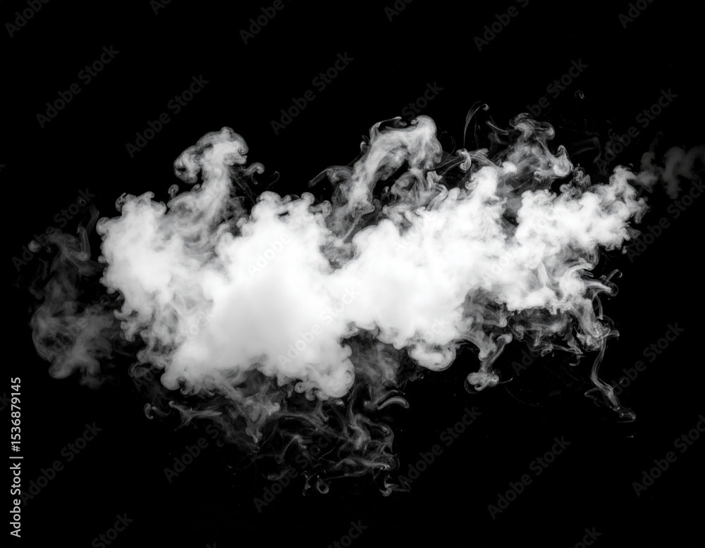 Abstract white smoke cloud on black background Abstract white smoke cloud on black background