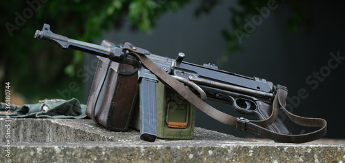 The MP 40 (Maschinenpistole 40) is a submachine gun chambered for the 9×19mm Parabellum cartridge. Developed in Nazi Germany,