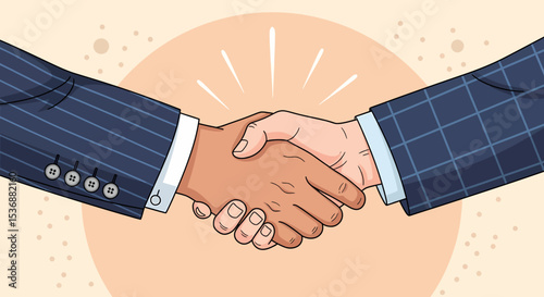 Professional Handshake Illustration Symbolizing Business Agreement Partnership and Trust