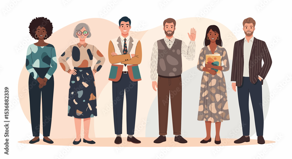 Fototapeta premium Diverse Group of Professionals Standing Together In The Workplace Setting