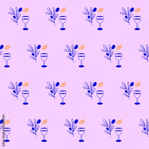 Seamless Textile Print Pattern. Mediterranean Atmosphere. Travel and Vacation Rest Theme. Summer Resort Fabric Swatch Doodle Line Art Hand Crafted Decoration. Simple Sketch Outline Drawing.