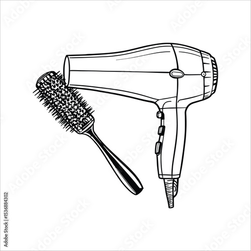 Hair Styling Essentials – Representation of Personal Grooming, Beauty Tools, and Salon Equipment Vector Illustration
