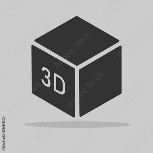 3d cube Printing vector symbol. 3D Print vector icon. cubes illustration.