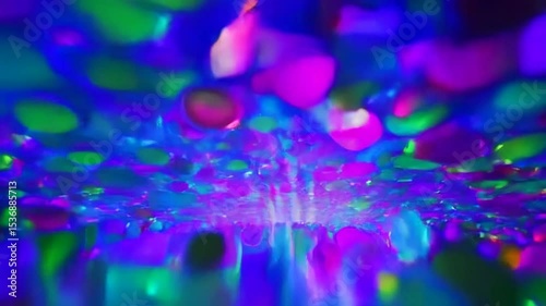 Abstract Colorful Shapes Floating in Dreamy Space Slow Motion