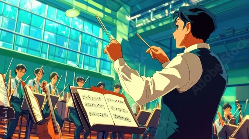 Animated orchestra scene