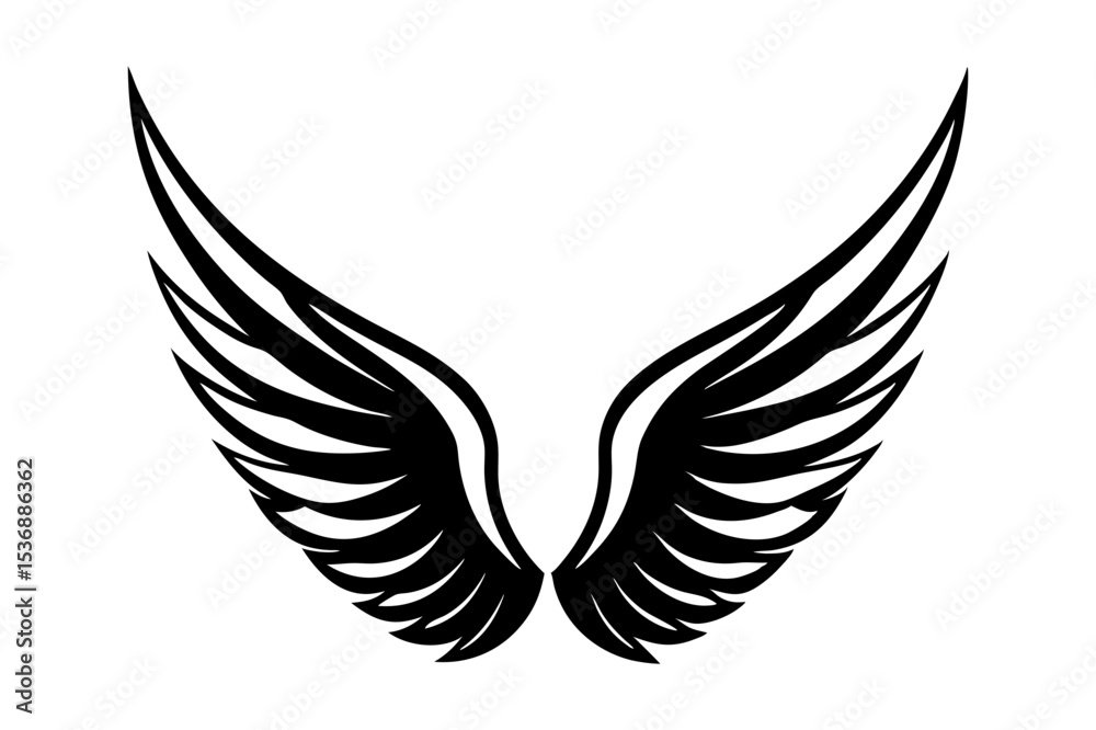 Fototapeta premium Winged Symbol Design Vector Illustration